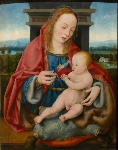 Dziewica z Dzieciątkiem Pijącym Wina, ok. 1930 r. 1520. autorstwa Joos van Cleve