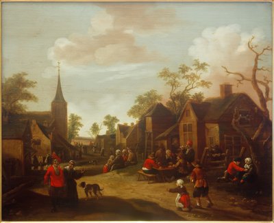Ruchliwa ulica w wiosce autorstwa Joost Cornelisz. Droochsloot