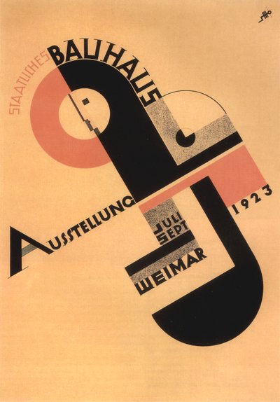 Reklama wystawy Bauhaus w Weimarze autorstwa Joost Schmidt