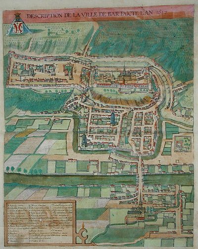 Baro žemėlapis iš Georgo Brauno (1541–1622) ir Franso Hogenbergo „Civitates Orbis Terrarum“, apie 1572 m. (spalvota graviūra)polis autorstwa Joris (after) Hoefnagel