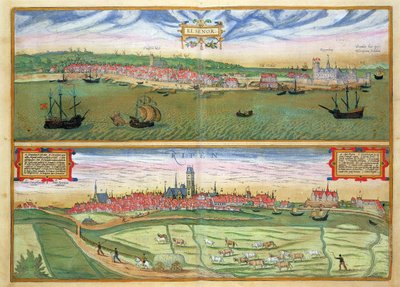 Elsenor i Ripen, z „Cities of the World” Georga Brauna (1541-1622) i Fransa Hogenburga (1535-90), ok.1572 autorstwa Joris Hoefnagel