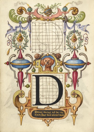 Anleitung zum Konstruieren des Buchstabens D autorstwa Joris Hoefnagel