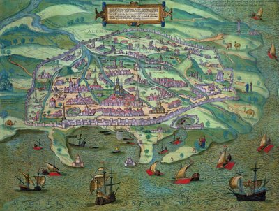 Mapa Aleksandrii z „Civitates Orbis Terrarum” Georga Brauna (1541-1622) i Fransa Hogenberga (1535-90), ok.1572 autorstwa Joris Hoefnagel