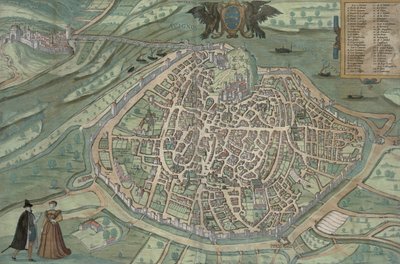 Mapa Awinionu, z „Civitates Orbis Terrarum” Georga Brauna (1541-1622) i Fransa Hogenberga, ok. 1572 (kolorystyka) autorstwa Joris Hoefnagel