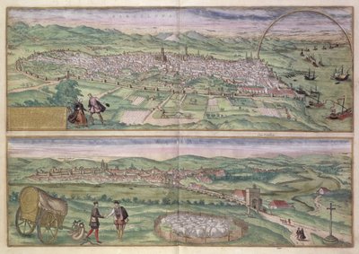 Mapa Barcelony z „Civitates Orbis Terrarum” Georga Brauna (1541-1622) i Fransa Hogenberga (1535-90), 1567 autorstwa Joris Hoefnagel