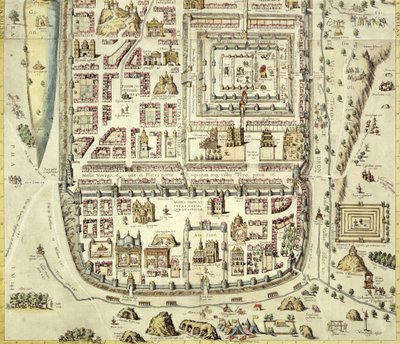 Mapa Jerozolimy i okolic, z „Civitates Orbis Terrarum” Georga Brauma (1541-1622) i Fransa Hogenberga (1535-90) c.1572-1617 (zob. 138905) autorstwa Joris Hoefnagel