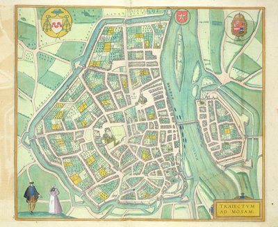 Mapa Maastricht z „Civitates Orbis Terrarum” autorstwa Georga Brauna (1541-1622) i Fransa Hogenberga (1535-90) c.1572-1617 autorstwa Joris Hoefnagel