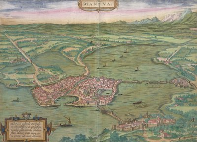 Mapa Mantui z „Civitates Orbis Terrarum” Georga Brauna (1541-1622) i Fransa Hogenberga (1535-90), 1575 autorstwa Joris Hoefnagel