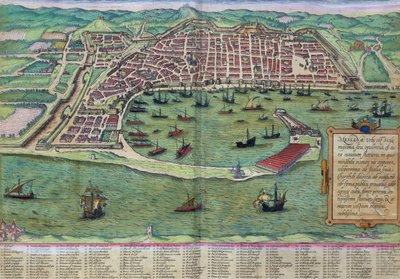 Mapa Mesyny, z "Civitates Orbis Terrarum" Georga Brauna (1541-1622) i Fransa Hogenberga (1535-90), ok. 1572 r. autorstwa Joris Hoefnagel
