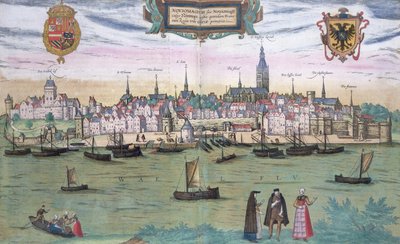 Mapa Nijmegen z „Cities of the World” Georga Brauna (1541-1622) i Fransa Hogenburga (1535-90), ok.1572 autorstwa Joris Hoefnagel