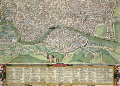 Mapa Rzymu z „Civitates Orbis Terrarum” autorstwa Georga Brauna (1541-1622) i Fransa Hogenberga (1535-90) c.1572-1617 (zob. 138955) autorstwa Joris Hoefnagel