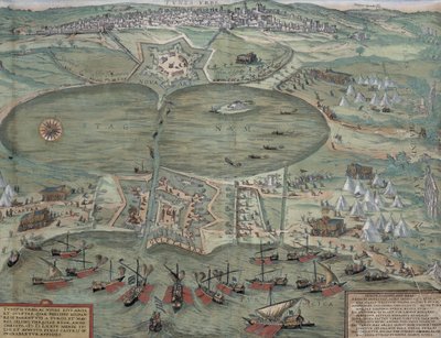Mapa Tunisu z „Civitates Orbis Terrarum” Georga Brauna (1541-1622) i Fransa Hogenberga (1535-90), 1574 autorstwa Joris Hoefnagel
