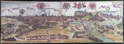 Widok Krakowa od strony północno-zachodniej z „Civitates Orbis Terrarum” Georga Brauna (1541-1622) i Fransa Hogenberga (1535-90), 1617 autorstwa Joris Hoefnagel