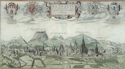 Widok Leopolis z „Civitates Orbis Terrarum” Georga Brauna (1541-1622) i Fransa Hogenberga (1535-90) autorstwa Joris Hoefnagel