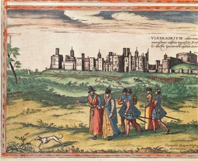 Widok zamku Windsor z „Civitates Orbis Terrarum” autorstwa Georga Brauna (1541-1622) i Fransa Hogenberga (1535-90) 1599 autorstwa Joris Hoefnagel