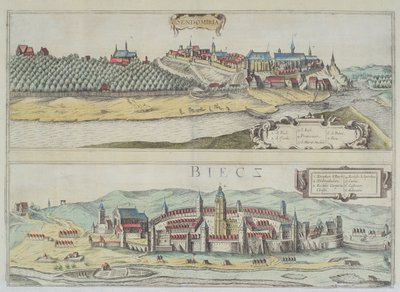 Widoki Sendomirii i Biecza z „Civitates Orbis Terrarum” Georga Brauna (1541-1622) i Fransa Hogenberga (1535-90) autorstwa Joris Hoefnagel
