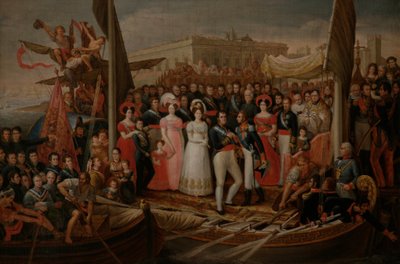 Ferdynand VII schodzi na ląd w Puerto de Santa María autorstwa José Aparicio