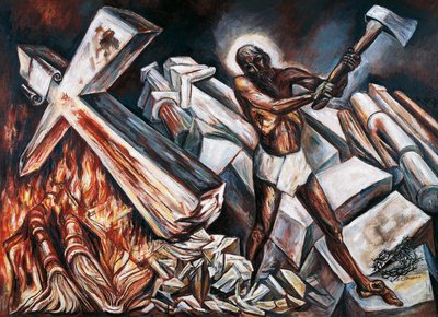 Chrystus niszczy swój krzyż autorstwa José Clemente Orozco