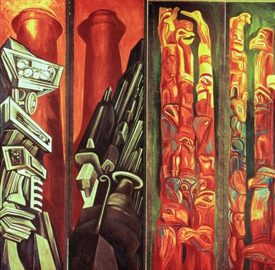 Panel dekoracyjny III, z Eposu o cywilizacji amerykańskiej autorstwa José Clemente Orozco