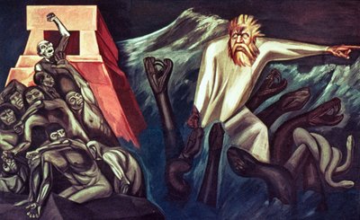 Odejście Quetzalcoatla, z Eposu o amerykańskiej cywilizacji autorstwa José Clemente Orozco