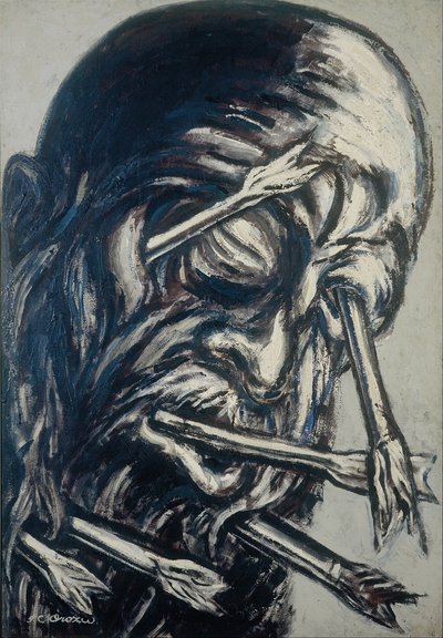 Głowa przebita strzałami, z serii Los teules autorstwa José Clemente Orozco