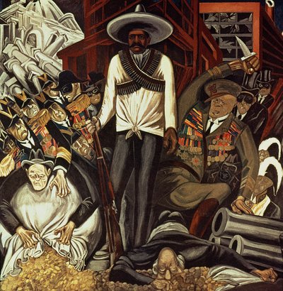 Hiszpanie-Ameryka, z „Eposu o cywilizacji amerykańskiej” autorstwa José Clemente Orozco