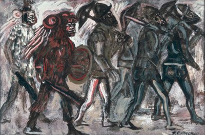 Teules, ok.1945 (gwasz na papierze) autorstwa José Clemente Orozco