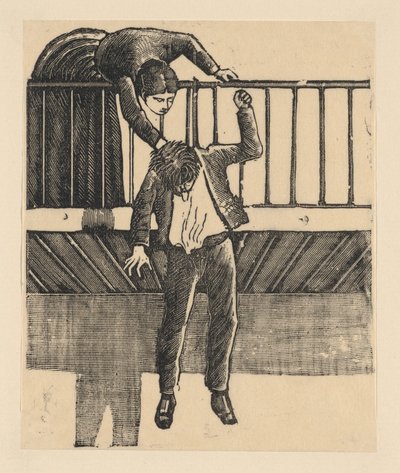 Kobieta odkrywająca mężczyznę, który popełnił samobójstwo, wieszając się na balu..., ok. godz. 1900-1910. autorstwa José Guadalupe Posada