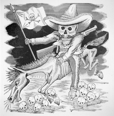Czaszka zapatystów, ok. 1910 (rycina) autorstwa José Guadalupe Posada