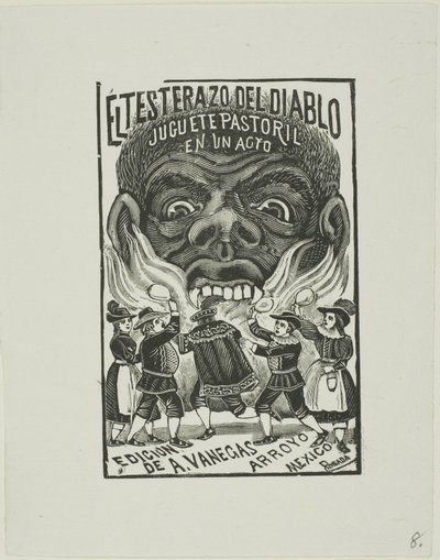 Diabeł tłucze się w głowę autorstwa José Guadalupe Posada