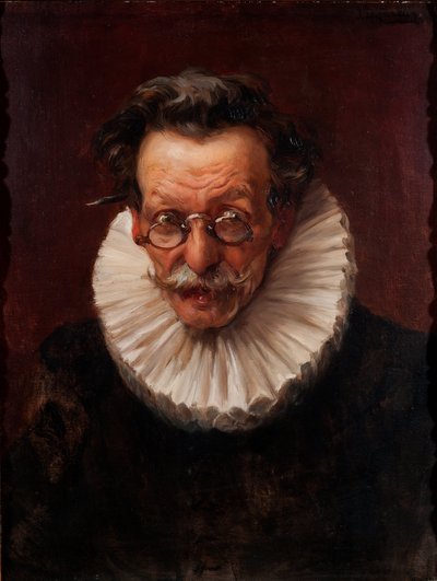 Portret starszego mężczyzny ubranego w stylu z czasów panowania Filipa IV autorstwa José Llaneces