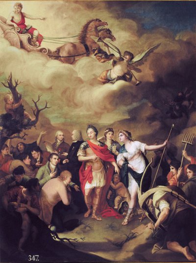 Karol III dostarcza osadnikom ziemie Sierra Morena (w Andaluzji, Hiszpania) autorstwa Jose Alonso del Rivero
