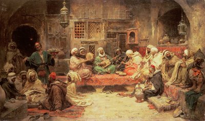 Arabowie tworzący muzykę we wnętrzu autorstwa Jose Benlliure y Gil