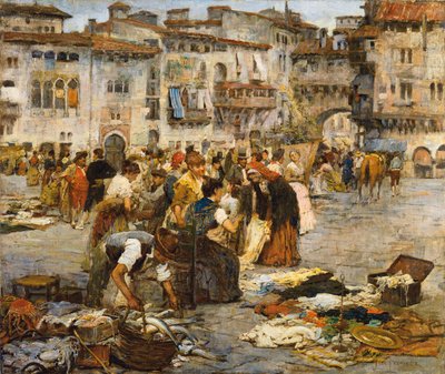 Targ w Granadzie (olej na płótnie) autorstwa Jose Fernandez Alvarado