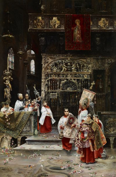 Chórzyści - Gallegos y Arnosa, Jose (1859-1917) - ca. 1886-1890 - Olej na płótnie - 91,4x62,2 - Muzeum Carmen Thyssen, Malaga autorstwa Jose Gallegos Arnosa
