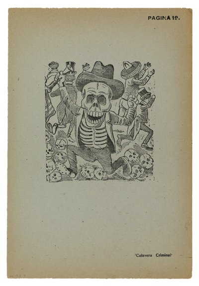 Calavera przestępca autorstwa José Guadalupe Posada