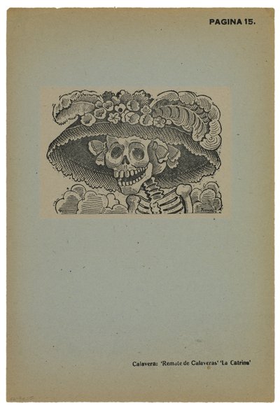 Calavera de la Catrina, ok. 1910, druk 1943 (fotoreliefa akwaforta z grawerem) autorstwa José Guadalupe Posada