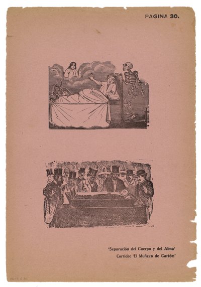Oddzielenie ciała i duszy (grawerowanie) autorstwa José Guadalupe Posada