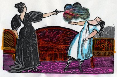 Zabójstwo Malaguene miało miejsce w Tarasquillo w Meksyku około 1890 roku. Rycina autorstwa Jose Guadalupe Posady (1852-1913) wykonana w celu zilustrowania kroniki pamiętnika z tamtych czasów. autorstwa Jose Guadalupe Posada