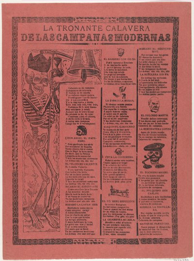Das donnernde Skelett der modernen Glocken autorstwa José Guadalupe Posada