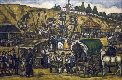 GUTIERREZ SOLANA, Jose (1886-1945). Festiwal na łące San Isidoro w Madrycie (święto na łące San Isidoro, Madryt). 1933. Olej na płótnie. Kolekcja prywatna autorstwa Jose Gutierrez Solana