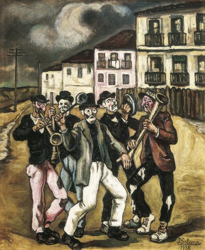 GUTIERREZ SOLANA, Jose (1886-1945). Mascaras vinateras (tusz do rzęs handlarzy winem). 1944-1945. Olej na płótnie. Kolekcja prywatna autorstwa Jose Gutierrez Solana