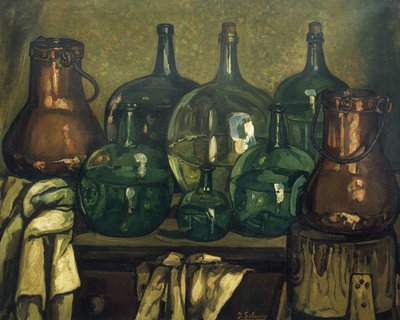 GUTIERREZ SOLANA, Jose (1886-1945). Martwa natura z butelką. 1927. Sztuka współczesna. Olej na płótnie. Kolekcja prywatna autorstwa Jose Gutierrez Solana