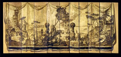 Vision Mediterranea, jedenastolistny ekran, ok. 1925 (olej na desce z pozłacanego drewna) autorstwa Jose Maria Sert y Badia