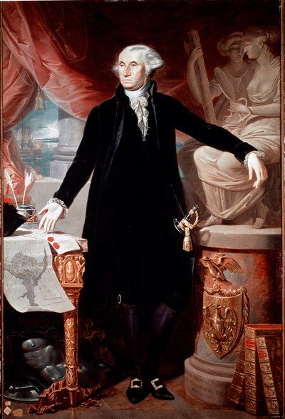 Portret prezydenta Stanów Zjednoczonych Jerzego Waszyngtona (1732-1799) Obraz Giuseppe Perovaniego (1765-1835) Madryt, Academia de San Fernando autorstwa José Perovani