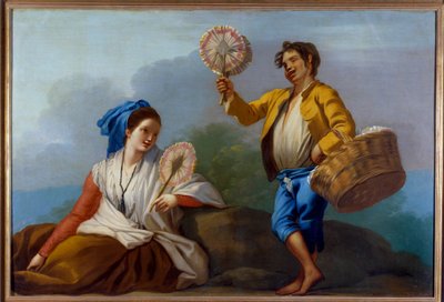 Kupiec z Eventails Obraz Jose del Castillo (1737-1793) XVIII-wieczne Muzeum Prado . w Madrycie autorstwa José del Castillo