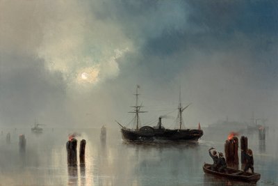 Nocna przejażdżka po lagunie autorstwa Josef Carl Berthold Püttner