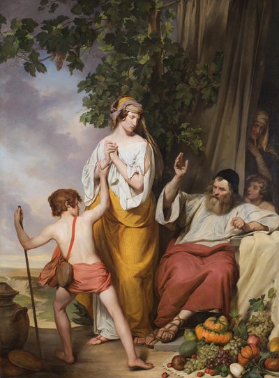Abraham odrzuca Hagar i Ismaela autorstwa Josef Danhauser