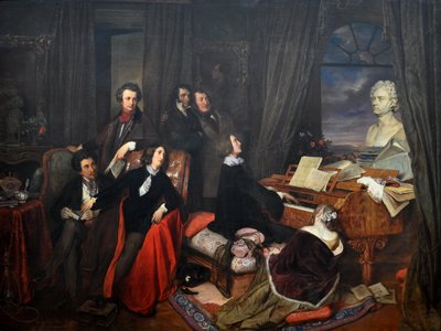 Franciszek Liszt Fantazje przy fortepianie, 1840 autorstwa Josef Danhauser
