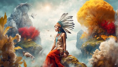 Dreamcore_dreamlike_scene-native american_01 autorstwa Josef Johann Michel